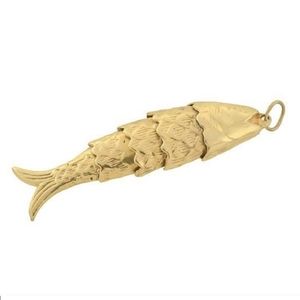 14k gold Articulated Gold Fish Pendant